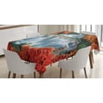 thumbnail image 1 of Ambesonne Landscape Tablecloth Rectangular Table Cover, Botanic Fall Forest, 60"x84", Orange Red and White, 1 of 4