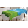thumbnail image 1 of Ambesonne Landscape Tablecloth Rectangular Table Cover, Cartoon Valley Scene, 60"x90", Blue White Green, 1 of 3