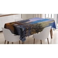 thumbnail image 1 of Ambesonne Landscape Tablecloth Rectangular Table Cover, Chicago River Scenery, 52"x70", Multicolor, 1 of 4
