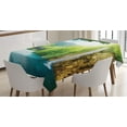 thumbnail image 1 of Ambesonne Landscape Tablecloth Rectangular Table Cover, Crotian Lake Forest, 52"x70", Green and Blue, 1 of 4