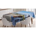 thumbnail image 1 of Ambesonne Landscape Tablecloth Rectangular Table Cover, House Terrace Balcony, 52"x70", Multicolor, 1 of 3