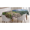 thumbnail image 1 of Ambesonne Landscape Tablecloth Rectangular Table Cover, Mountain Wild Rhubarb, 60"x90", Multicolor, 1 of 4