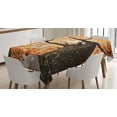 thumbnail image 1 of Ambesonne Landscape Tablecloth Rectangular Table Cover, Old Tree Botany Wood, 52"x70", Orange Brown, 1 of 3