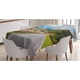 thumbnail image 1 of Ambesonne Landscape Tablecloth Rectangular Table Cover, Road Alps Small Town, 60"x84", Multicolor, 1 of 4