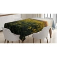 thumbnail image 1 of Ambesonne Landscape Tablecloth Rectangular Table Cover, Sunset Flower Field, 60"x84", Yellow Green Blue, 1 of 4