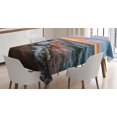 thumbnail image 1 of Ambesonne Landscape Tablecloth Rectangular Table Cover, Sunset Horizon Lake, 60"x84", Blue Grey Orange, 1 of 4