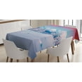 thumbnail image 1 of Ambesonne Landscape Tablecloth Rectangular Table Cover, Sunset Snowy Winter, 52"x70", Dark Coral Sky Blue, 1 of 4