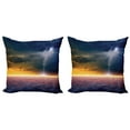 thumbnail image 1 of Ambesonne Landscape Throw Pillow Cover 2 Pack, Apocalyptic Sky View, 16", Orange and Blue, 1 of 6