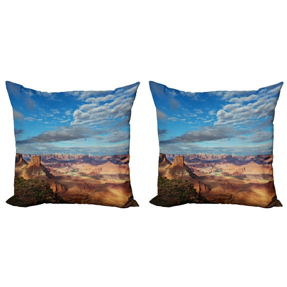 Ambesonne Landscape Throw Pillow Cover 2 Pack, Canyonlands Utah Valley, 18", Multicolor