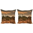 thumbnail image 1 of Ambesonne Landscape Throw Pillow Cover 2 Pack, Dramatic Shady Desert, 16", Orange Green, 1 of 7