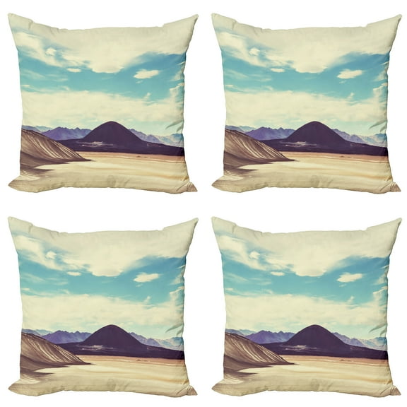 Ambesonne Landscape Throw Pillow Cover 4 Pack, Brazilian Plateau, 18", Multicolor