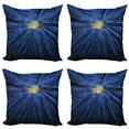 thumbnail image 1 of Ambesonne Landscape Throw Pillow Cover 4 Pack, Full Moon in Woods, 20", Blue, 1 of 5