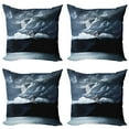 thumbnail image 1 of Ambesonne Landscape Throw Pillow Cover 4 Pack, Lake Hill in America, 18", Grey, 1 of 6