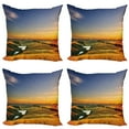 thumbnail image 1 of Ambesonne Landscape Throw Pillow Cover 4 Pack, Mediterranean Valley, 16", Blue Yellow Green, 1 of 6
