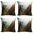 thumbnail image 1 of Ambesonne Landscape Throw Pillow Cover 4 Pack, Nepal Forest Majestic, 18", Green Pale Yellow, 1 of 6