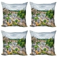 thumbnail image 1 of Ambesonne Landscape Throw Pillow Cover 4 Pack, Old Town Luxembourg, 16", Multicolor, 1 of 5