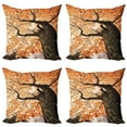 thumbnail image 1 of Ambesonne Landscape Throw Pillow Cover 4 Pack, Old Tree Botany Wood, 18", Orange Brown, 1 of 7