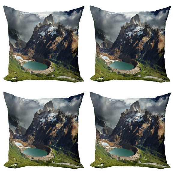 Ambesonne Landscape Throw Pillow Cover 4 Pack, Park in Argentina, 16", Multicolor