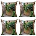 thumbnail image 1 of Ambesonne Landscape Throw Pillow Cover 4 Pack, Summer Garden Flowers, 18", Multicolor, 1 of 7