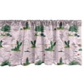 thumbnail image 1 of Ambesonne Landscape Window Valance, Continuous Pattern Image of Exotic Palm Trees and Cactus Plants, Curtain Valance for Kitchen Bedroom Decor with Rod Pocket, 54" X 12", Baby Pink and Multicolor, 1 of 2