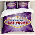 thumbnail image 1 of Ambesonne Las Vegas Duvet Cover Set, Sign Starburst Stripes, Calking, Multicolor, 1 of 5