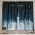 thumbnail image 1 of Ambesonne Las Vegas Kitchen Curtains, Night City Skyscrapers, 55"x45", Night Blue Pale Grey, 1 of 1