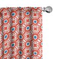 thumbnail image 1 of Ambesonne Lattice Window Curtains, Vivid Mosaic of Circles, Each 28" W x 95" L, Dark Coral Blue, 1 of 4