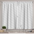 thumbnail image 1 of Ambesonne Lattice Kitchen Curtains, Vertical Curvy Lines Modern, 55"x39", Pale Grey White, 1 of 3