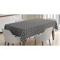 thumbnail image 1 of Ambesonne Lattice Tablecloth Rectangular Table Cover, Simple Striped Leaf Motifs, 60"x84", Charcoal Grey Eggshell, 1 of 4