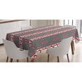 thumbnail image 1 of Ambesonne Lattice Tablecloth Rectangular Table Cover, Vertical Stripes Circles, 60"x84", Dark Coral Black, 1 of 4