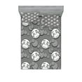 thumbnail image 1 of Ambesonne Laughing Emoji Fitted Sheet & Pillow Sham Set, Whirlpools Character, Full, Black White Pale Grey, 1 of 2
