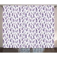thumbnail image 1 of Ambesonne Lavender Curtains 2 Panel Set, Blossoming Flowers Print, 108" x 108", Violet White and Green, 1 of 3