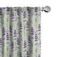 thumbnail image 1 of Ambesonne Lavender Curtains, Fresh Herbs Botanical, Pair of 28"x95", Pale Sage Green Violet, 1 of 5
