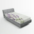 thumbnail image 1 of Ambesonne Lavender Fitted Sheet 2 Pcs Set, Herbal Bouquet on Wood, Twin XL, Olive Green Pale Grey, 1 of 3