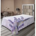 thumbnail image 1 of Ambesonne Lavender Flat Sheet, Lilac Flowers Nature Theme, TwinXL Size, Lavender Lilac Green, 1 of 1