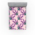 thumbnail image 1 of Ambesonne Lavender Pattern Fitted Sheet, Botany Artwork, Full Size, Jade Green and Purple, 1 of 5