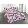 thumbnail image 1 of Ambesonne Lavender Pattern Quilted Bedspread Set 3 Pcs, Botany Artwork, Queen, Jade Green and Purple, 1 of 4