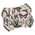 thumbnail image 1 of Ambesonne Lavender Place Mats Set of 4, Witchy Feels Modern Leaves, Standard Size, Peach Dark Purple Green, 1 of 5