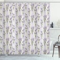 thumbnail image 1 of Ambesonne Lavender Shower Curtain, Stripes and Flowers, 69"Wx84"L, Purple, 1 of 3