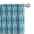 thumbnail image 1 of Ambesonne Leaf Window Curtains, Blue Exotic Tree Leaves Motifs, Each 28" W x 95" L, Sea Blue Dark Slate Blue, 1 of 4