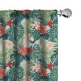 thumbnail image 1 of Ambesonne Leaf Curtains, Nature Crepe Ginger Flower, Pair of 28"x84", Dark Green Green, 1 of 5