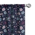 thumbnail image 1 of Ambesonne Leaf Curtains, Pansy Bluebell Dandelion, Pair of 28"x84", Sea Green Indigo, 1 of 5