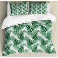 thumbnail image 1 of Ambesonne Leaf Duvet Cover Sets, Palm Mango Banana Tree, 2-Queen, Forest Green, 1 of 6