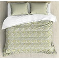 thumbnail image 1 of Ambesonne Leaf Duvet Cover Sets, Repetitive Autumnal Leaves, 2-King, Mustard Sage Green, 1 of 7