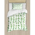 thumbnail image 1 of Ambesonne Leaf Duvet Cover Sets, Watercolor Swirls Branches, 2-Twin, Green White, 1 of 4