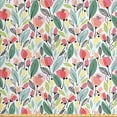 thumbnail image 1 of Ambesonne Leaf Fabric by the Yard Upholstery, Hand Drawn Style Poppies, 5 Yards, Multicolor, 1 of 4