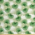 thumbnail image 1 of Ambesonne Leaf Fabric by the Yard Upholstery, Palm Tree Island Foliage, 3 Yards, Green Pale Green White, 1 of 4