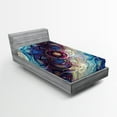thumbnail image 1 of Ambesonne Leaf Fitted Sheet, Diagonal Gradient Lotus, Twin XL Size, Multicolor, 1 of 2