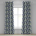 thumbnail image 1 of Ambesonne Leaf Grommet Curtain, Brush Stroke Stripes, 50" x 96", Mint Green Navy Blue, 1 of 6