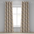 thumbnail image 1 of Ambesonne Leaf Grommet Curtain, Retro Leaf Silhouettes, 50" x 108", Army Green Tan Brown, 1 of 6